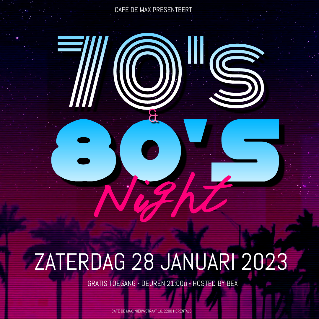 Affiche 70's & 80's Night in Café De Max