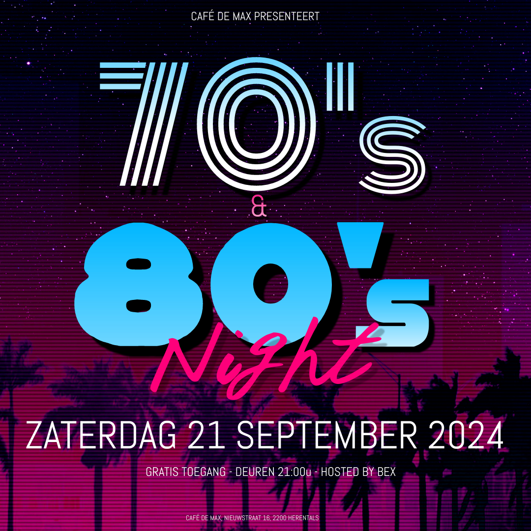 Affiche 70's & 80's Night in Café De Max