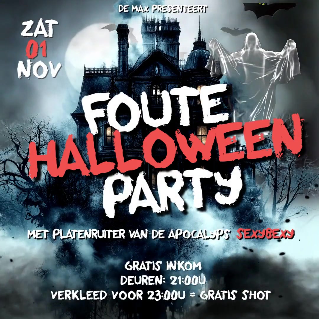Affiche Foute Halloween Party in Café De Max