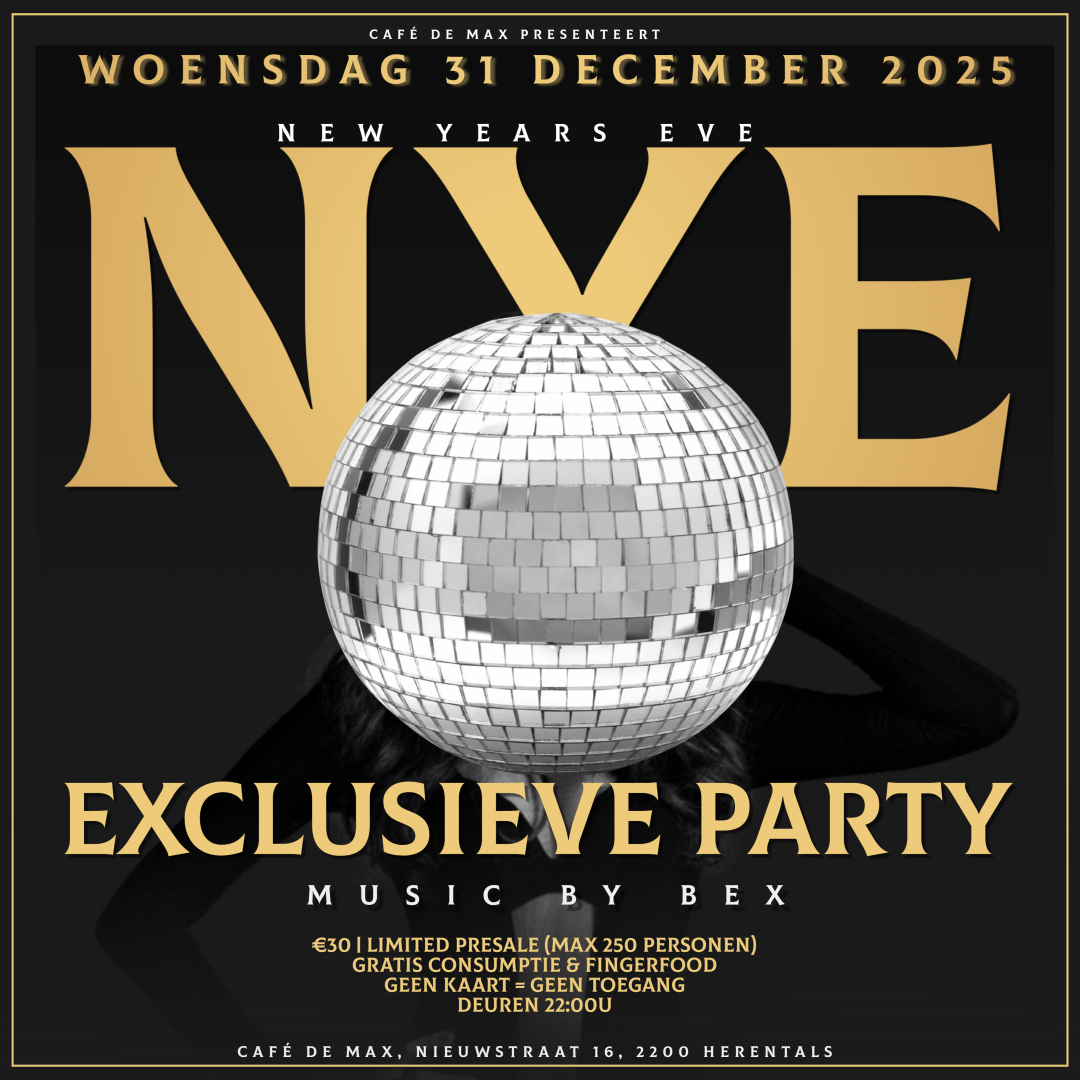 Affiche NYE @ MAX in Café De Max